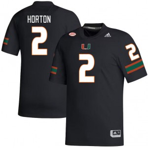 Men Isaiah Horton Black Miami Hurricanes College Football #2 Jersey 971966-975