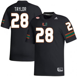 Men Isaiah Taylor Black Miami College Football #28 Jersey 295100-478