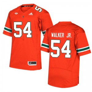 Men Issiah Walker Jr. Orange Miami College Football #54 Jersey 265518-653