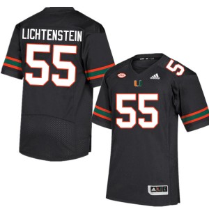 Men Jacob Lichtenstein Black University of Miami College Football #55 Jersey 283117-200