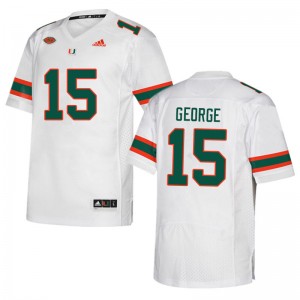 Men Jacolby George White University of Miami College Football #15 Jersey 174692-715
