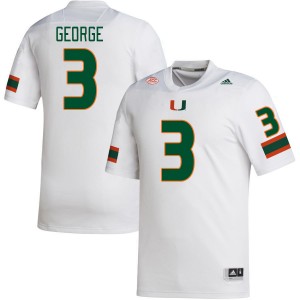 Men Jacolby George White Miami College Football #3 Jersey 909777-387