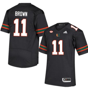 Men Jacurri Brown Black Miami Hurricanes College Football #11 Jersey 713483-812