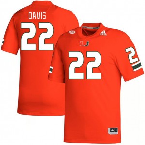 Men Jaden Davis Orange Miami College Football #22 Jersey 330602-850