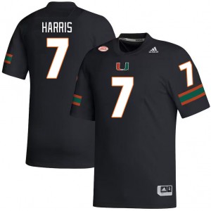 Men Jaden Harris Black Miami Hurricanes College Football #7 Jersey 419502-465