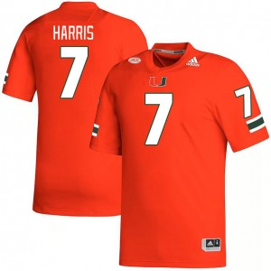 Men Jaden Harris Orange Miami College Football #7 Jersey 283066-666