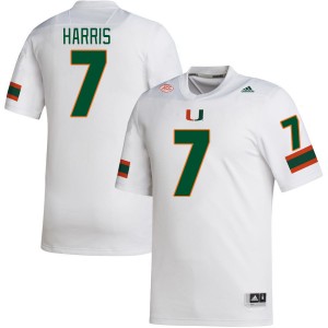 Men Jaden Harris White University of Miami College Football #7 Jersey 583775-443