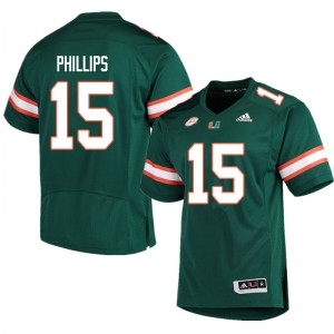 Men Jaelan Phillips Green Miami Hurricanes College Football #15 Jersey 665837-614