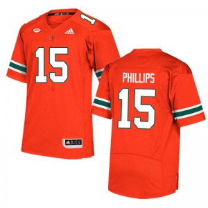 Men Jaelan Phillips Orange University of Miami College Football #15 Jersey 891526-373