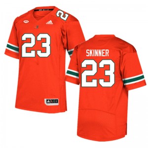 Men Jaleel Skinner Orange Miami College Football #23 Jersey 981853-291
