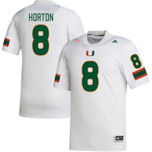 Men Josh Horton White Miami College Football #8 Jersey 343318-142