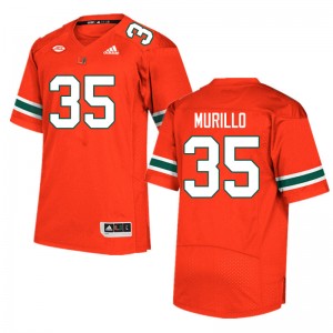 Men Josh Murillo Orange Hurricanes College Football #35 Jersey 116040-243