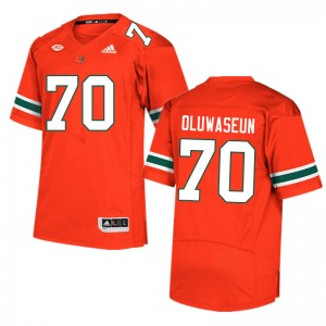 Men Justice Oluwaseun Orange Miami Hurricanes College Football #70 Jersey 244180-944