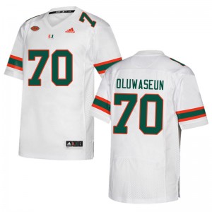 Men Justice Oluwaseun White Miami Hurricanes College Football #70 Jersey 981081-341
