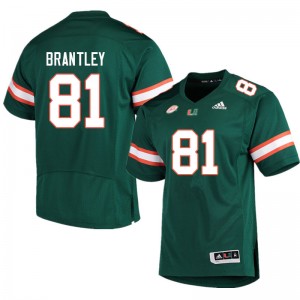 Men Kahlil Brantley Green Miami College Football #81 Jersey 490417-365