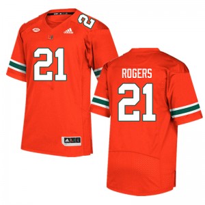 Men Khamauri Rogers Orange Miami College Football #21 Jersey 833571-167