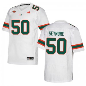 Men Laurance Seymore White Miami Hurricanes College Football #50 Jersey 537197-327