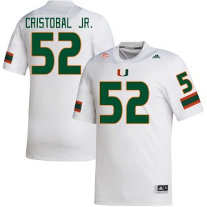 Men Luis Cristobal Jr. White Hurricanes College Football #52 Jersey 468512-481