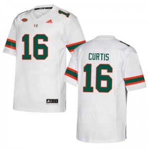Men Malik Curtis White University of Miami College Football #16 Jersey 335700-405