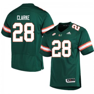 Men Marcus Clarke Green Miami College Football #28 Jersey 676641-121