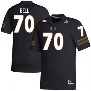 Men Markel Bell Black Miami College Football #70 Jersey 104334-921