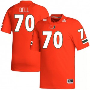 Men Markel Bell Orange Miami College Football #70 Jersey 629972-195