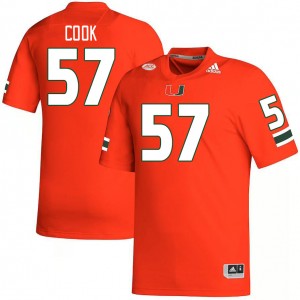 Men Marley Cook Orange Miami Hurricanes College Football #57 Jersey 165371-218