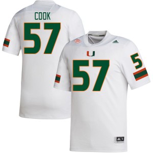 Men Marley Cook White Miami College Football #57 Jersey 119619-360