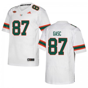 Men Matias Gasc White Miami Hurricanes College Football #87 Jersey 547528-730
