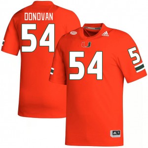 Men Michael Donovan Orange Hurricanes College Football #54 Jersey 460871-852