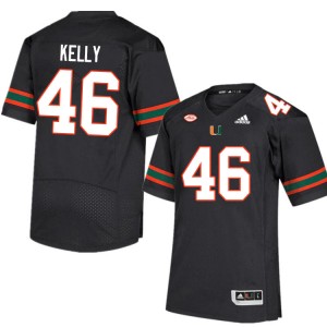 Men Nick Kelly Black University of Miami College Football #46 Jersey 945138-696
