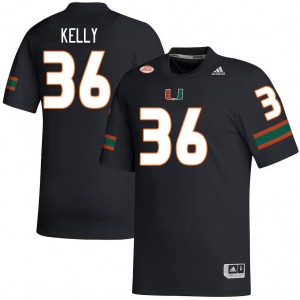 Men Nick Kelly Black Miami Hurricanes College Football #36 Jersey 253444-716