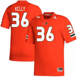Men Nick Kelly Orange University of Miami College Football #36 Jersey 763428-136