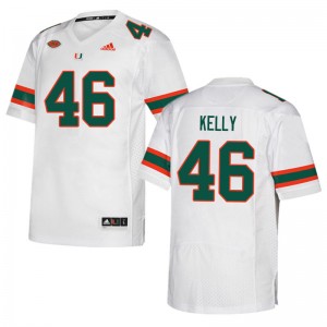 Men Nick Kelly White Miami College Football #46 Jersey 633686-622
