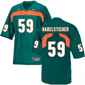 Men Alan Nadelsticher Green Miami Hurricanes College Football #59 Jersey 672715-194