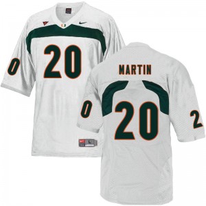 Men Asa Martin White Miami College Football #20 Jersey 755141-114