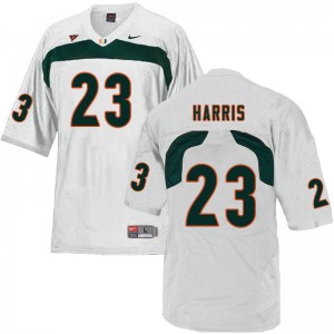 Men Cam'Ron Harris White Hurricanes College Football #23 Jersey 212643-291