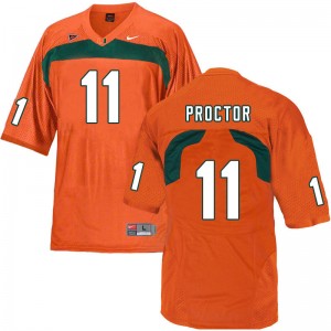 Men Carson Proctor Orange Miami Hurricanes College Football #11 Jersey 329658-405