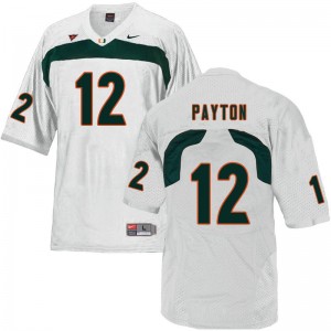Men Jeremiah Payton White Miami Hurricanes College Football #12 Jersey 192409-386