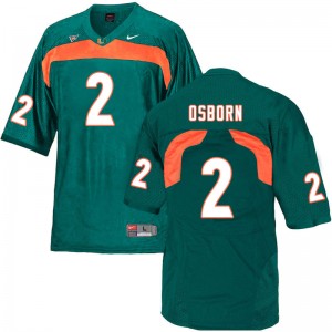 Men K.J. Osborn Green Miami College Football #2 Jersey 130139-518