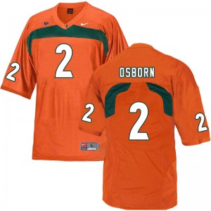 Men K.J. Osborn Orange Miami Hurricanes College Football #2 Jersey 290163-105