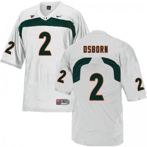 Men K.J. Osborn White Miami College Football #2 Jersey 467200-753