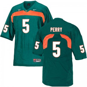 Men N'Kosi Perry Green Hurricanes College Football #5 Jersey 765530-767