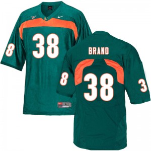 Men Robert Brand Green University of Miami College Football #38 Jersey 566719-654