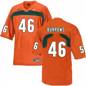 Men Suleman Burrows Orange University of Miami College Football #46 Jersey 821462-155