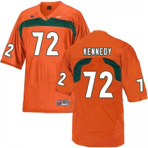 Men Tommy Kennedy Orange Miami Hurricanes College Football #72 Jersey 836098-649