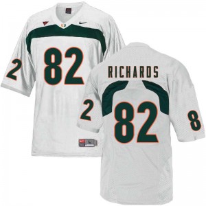 Men Ahmmon Richards White Miami Hurricanes College Football #82 Jersey 229397-249