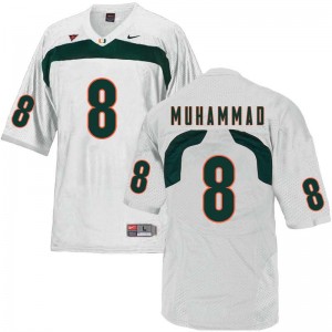 Men Al-Quadin Muhammad White Hurricanes College Football #8 Jersey 615205-845