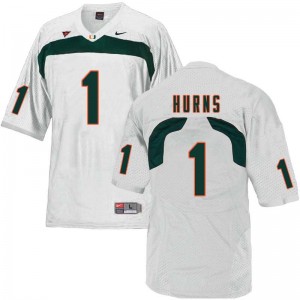 Men Allen Hurns White Miami Hurricanes College Football #1 Jersey 193049-983
