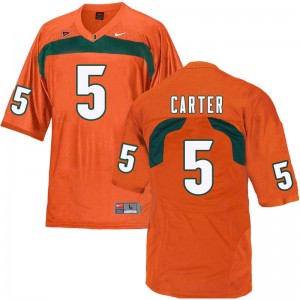 Men Amari Carter Orange Miami College Football #5 Jersey 262454-539